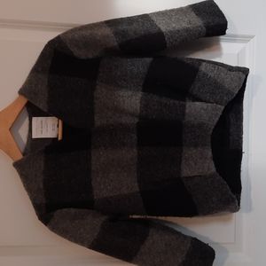 Zara girls shearling-lined wool jacket